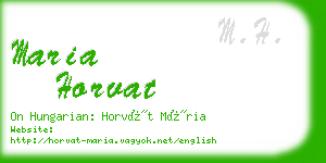 maria horvat business card